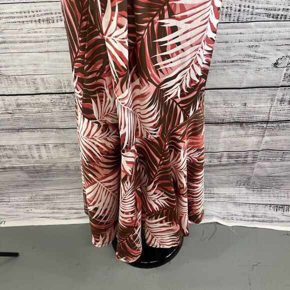 Antthony Skirt Plus size 1X Brown Coral Slinky Tropial High Low Stretch Cruise - Picture 10 of 11